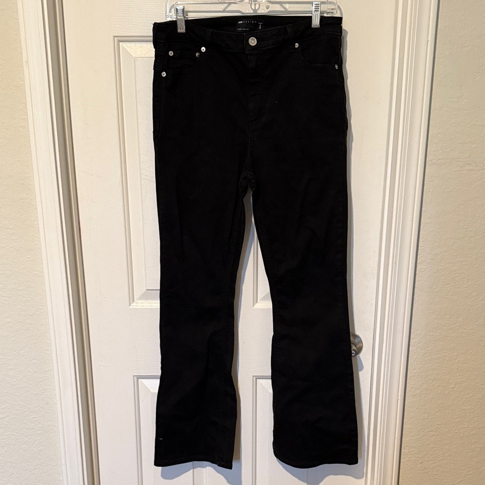 ASOS pDesign Wide Leg Jeans Black Size 32/38 Petite Bell Bottoms